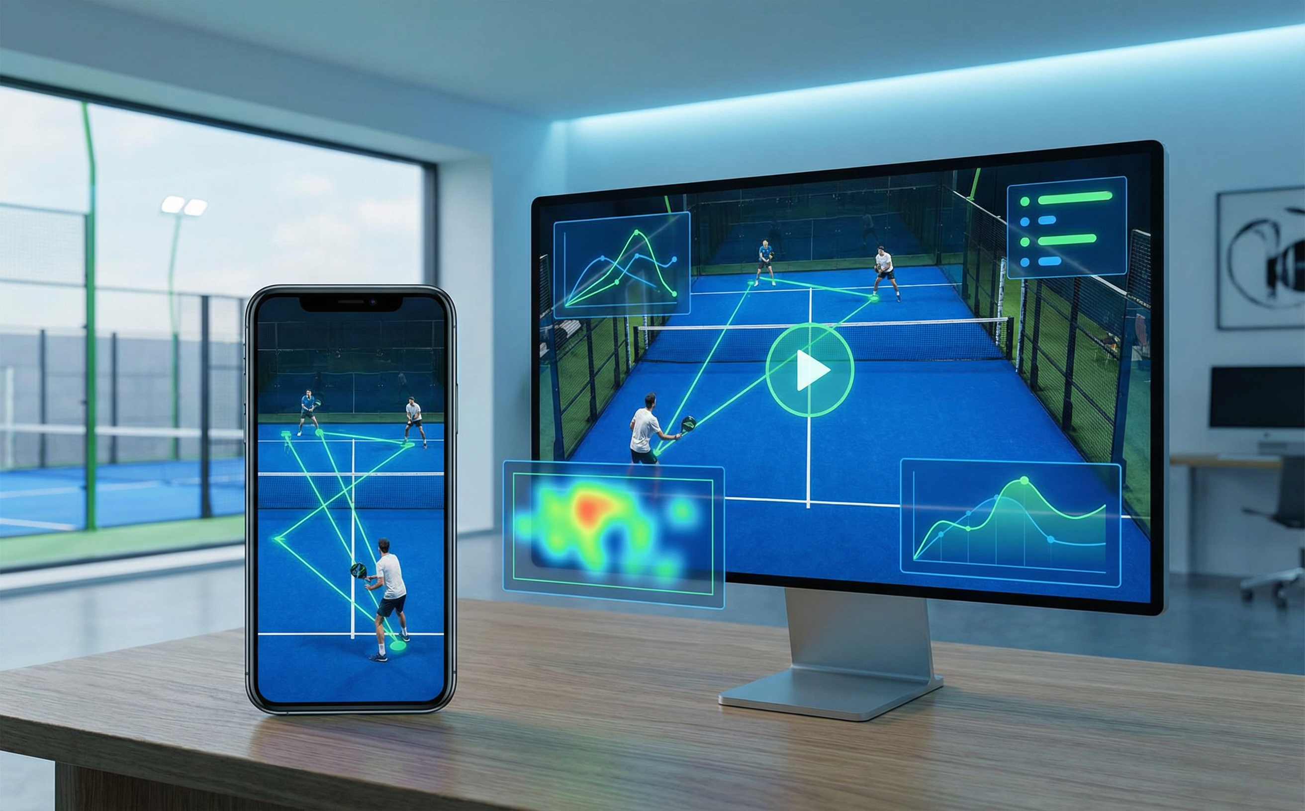 Interface d'analyse vidéo Padel IQ montrant la détection IA des erreurs de placement
